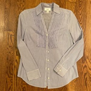 LOFT tuxedo style button down shirt